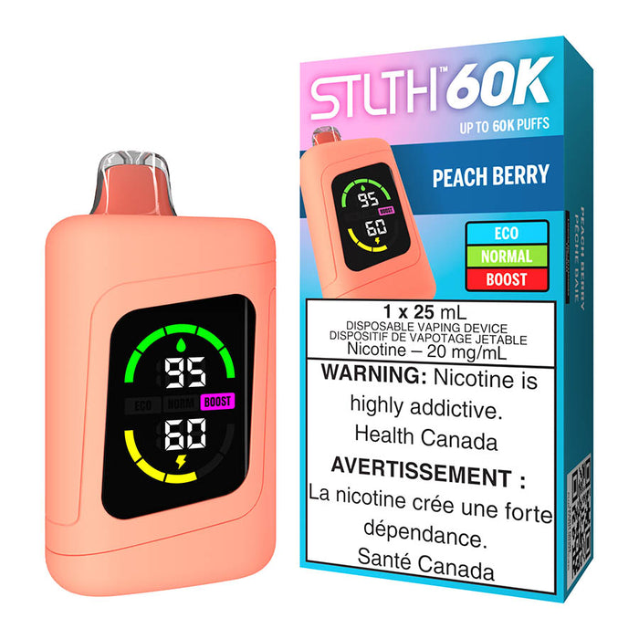 STLTH 60K Disposable Vape Device - Peach Berry 25ml | Free Shipping $75+ NVB Inc. STLTH 60K Disposable Vape Device - Peach Berry 25ml | Free Shipping $75+ NVB Inc.