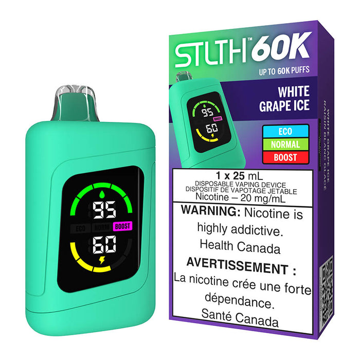 STLTH 60K Disposable Vape Device - White Grape Ice 25ml | Free Shipping $75+ NVB Inc. STLTH 60K Disposable Vape Device - White Grape Ice 25ml | Free Shipping $75+ NVB Inc.