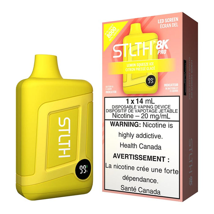 STLTH 8K Pro Disposable Vape Device - Lemon Squeeze Ice