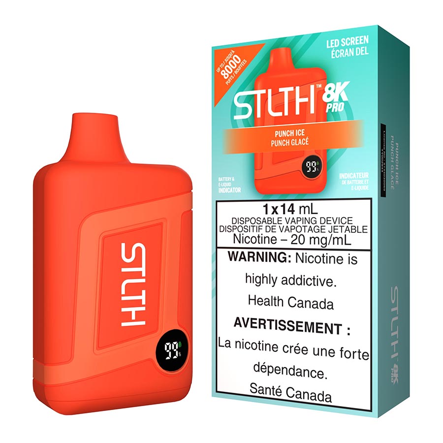 STLTH 8K Pro Disposable Vape Device - Punch Ice 14ml | Free Shipping $75+   NVB Inc.