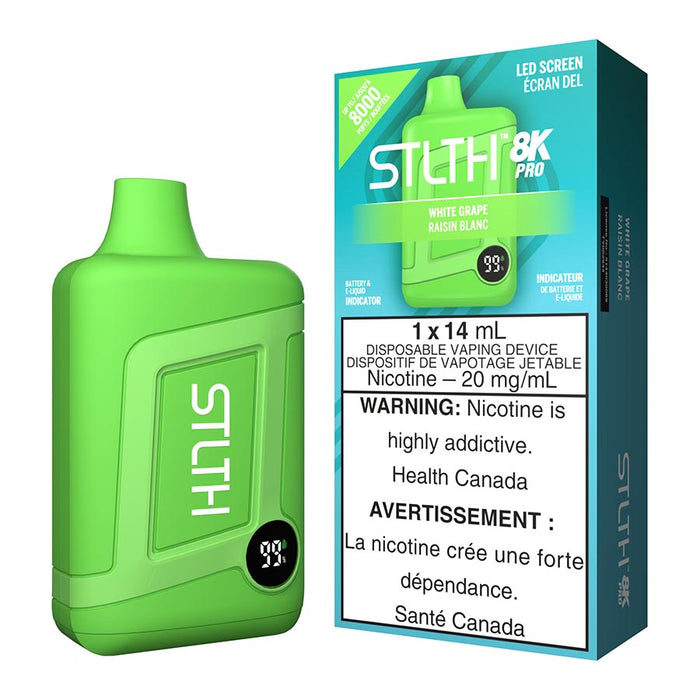 STLTH 8K Pro Disposable Vape Device - White Grape