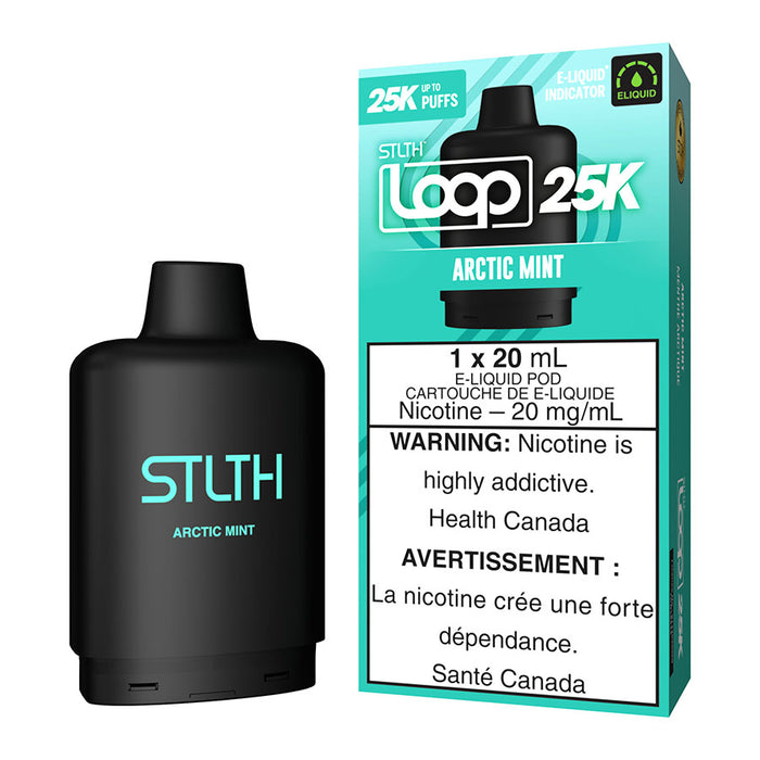 STLTH Loop 25K E-Liquid Pod Pack - Arctic Mint 20ml | Free Shipping $75+ NVB Inc. STLTH Loop 25K E-Liquid Pod Pack - Arctic Mint 20ml | Free Shipping $75+ NVB Inc.
