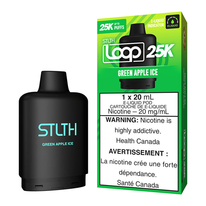 STLTH Loop 25K E-Liquid Pod Pack - Green Apple Ice 20ml | Free Shipping $75+ NVB Inc. STLTH Loop 25K E-Liquid Pod Pack - Green Apple Ice 20ml | Free Shipping $75+ NVB Inc.