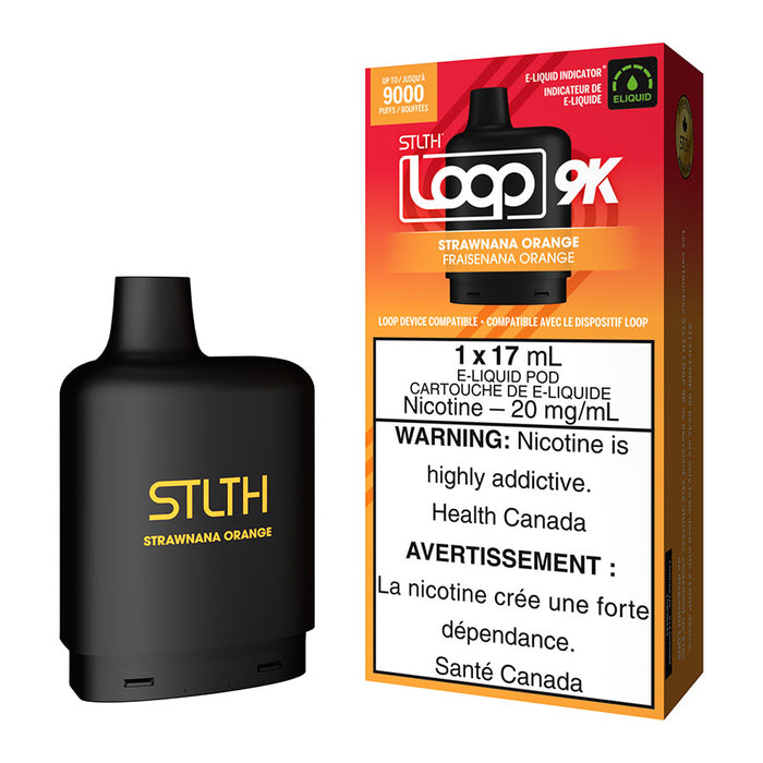 STLTH Loop 9K Pod Pack - Strawnana Orange
