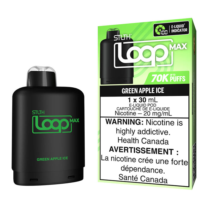STLTH Loop Max E-Liquid Pod Pack - Green Apple Ice 30ml | Free Shipping $75+ NVB Inc. STLTH Loop Max E-Liquid Pod Pack - Green Apple Ice 30ml | Free Shipping $75+ NVB Inc.