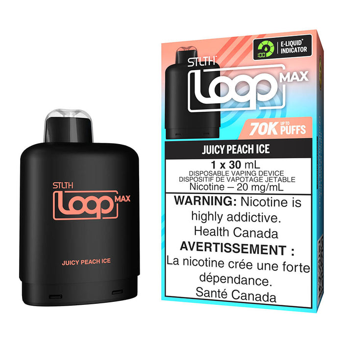 STLTH Loop Max E-Liquid Pod Pack - Juicy Peach Ice 30ml | Free Shipping $75+ NVB Inc. STLTH Loop Max E-Liquid Pod Pack - Juicy Peach Ice 30ml | Free Shipping $75+ NVB Inc.