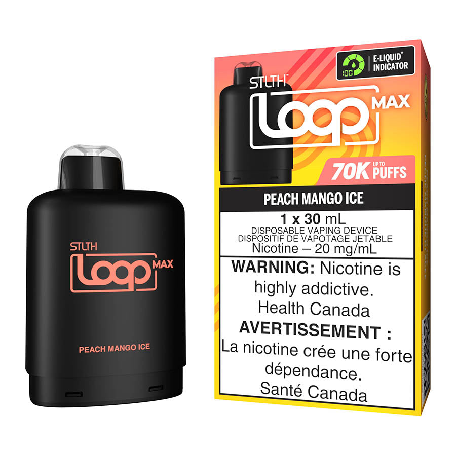 thai mango juice peach vape STLTH Loop Max E-Liquid Pod Pack - Peach Mango Ice 30ml