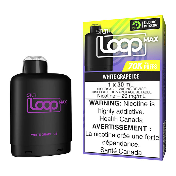 STLTH Loop Max E-Liquid Pod Pack - White Grape Ice 30ml | Free Shipping $75+ NVB Inc. STLTH Loop Max E-Liquid Pod Pack - White Grape Ice 30ml | Free Shipping $75+ NVB Inc.