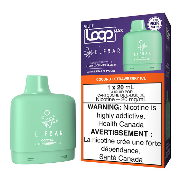 STLTH Loop Max X Elf Bar E-Liquid Pod Pack - Coconut Strawberry Ice 20ml| Free Shipping $75+ NVB Inc. STLTH Loop Max X Elf Bar E-Liquid Pod Pack - Coconut Strawberry Ice 20ml| Free Shipping $75+ NVB Inc.