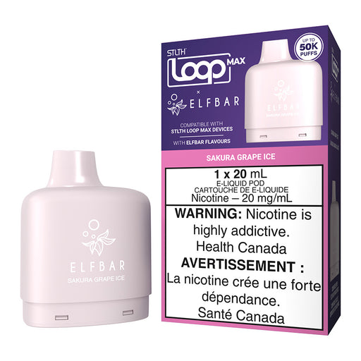 STLTH Loop Max X Elf Bar E-Liquid Pod Pack - Sakura Grape Ice 20ml