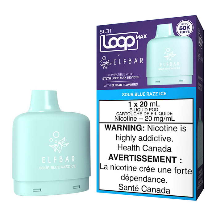STLTH Loop Max X Elf Bar E-Liquid Pod Pack - Sour Blue Razz Ice 20ml
