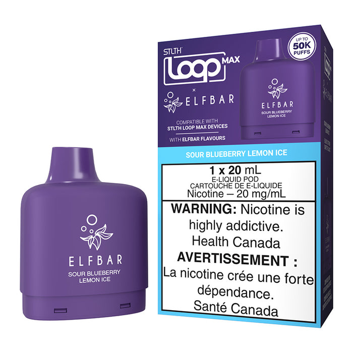 STLTH Loop Max X Elf Bar E-Liquid Pod Pack - Sour Blueberry Lemon Ice 20ml