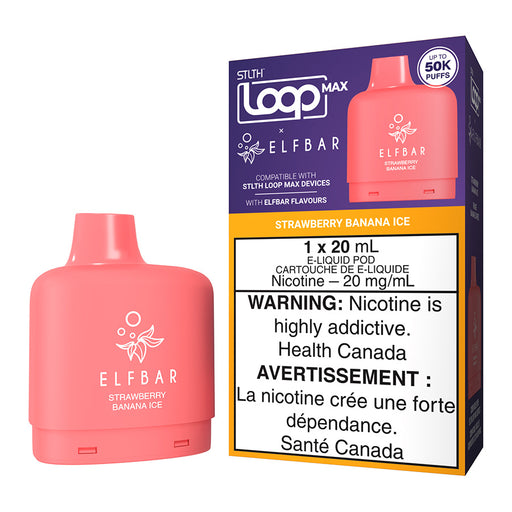 STLTH Loop Max X Elf Bar E-Liquid Pod Pack - Strawberry Banana Ice 20ml