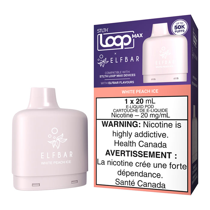 STLTH Loop Max X Elf Bar E-Liquid Pod Pack - White Peach Ice 20ml