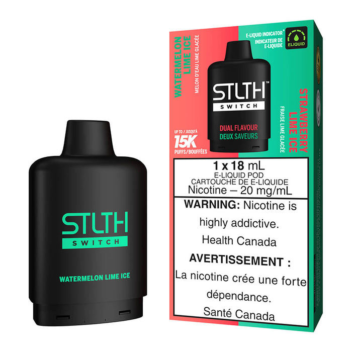 STLTH Switch E-Liquid Pod Pack - Watermelon Lime Ice And Strawberry Lime Ice