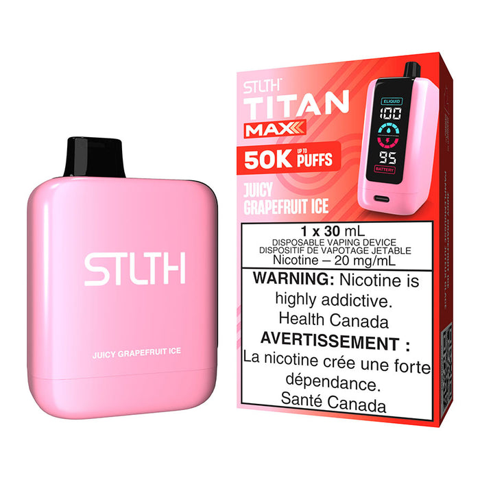 STLTH Titan Max Disposable Vape Device - Juicy Grapefruit Ice 30ml | Free Shipping $75+ NVB Inc. STLTH Titan Max Disposable Vape Device - Juicy Grapefruit Ice 30ml | Free Shipping $75+ NVB Inc.