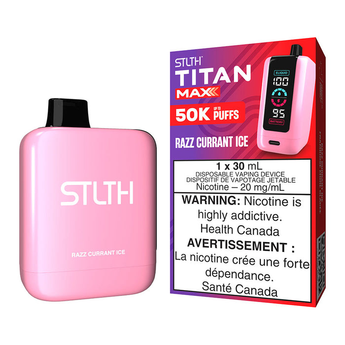 Stenz Vape STLTH Titan Max Disposable Vape Device - Razz Currant Ice 30ml STLTH TYPE-C POD Stenz Vape STLTH Titan Max Disposable Vape Device - Razz Currant Ice 30ml STLTH TYPE-C POD