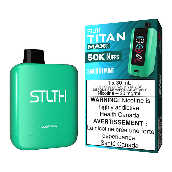 STLTH Titan Max Disposable Vape Device - Smooth Mint 30ml | Free Shipping $75+ NVB Inc. STLTH Titan Max Disposable Vape Device - Smooth Mint 30ml | Free Shipping $75+ NVB Inc.