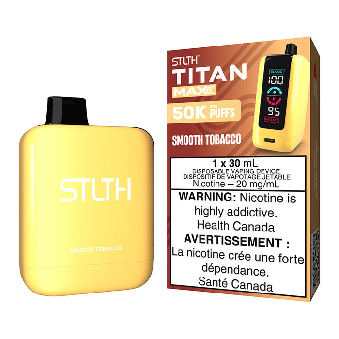 Smooth Tobacco Disposable Vape STLTH Titan Max Disposable Vape Device - Smooth Tobacco 30ml Kong by Zilla Smooth Tobacco Disposable Vape STLTH Titan Max Disposable Vape Device - Smooth Tobacco 30ml Kong by Zilla