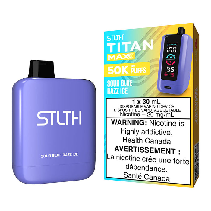 sour blue razz vape STLTH Titan Max Disposable Vape Device - Sour Blue Razz Ice 30ml