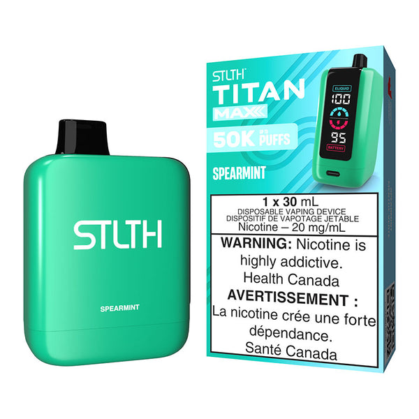 STLTH Titan Max Disposable Vape Device - Spearmint 30ml | Free Shipping $75+ NVB Inc. STLTH Titan Max Disposable Vape Device - Spearmint 30ml | Free Shipping $75+ NVB Inc.