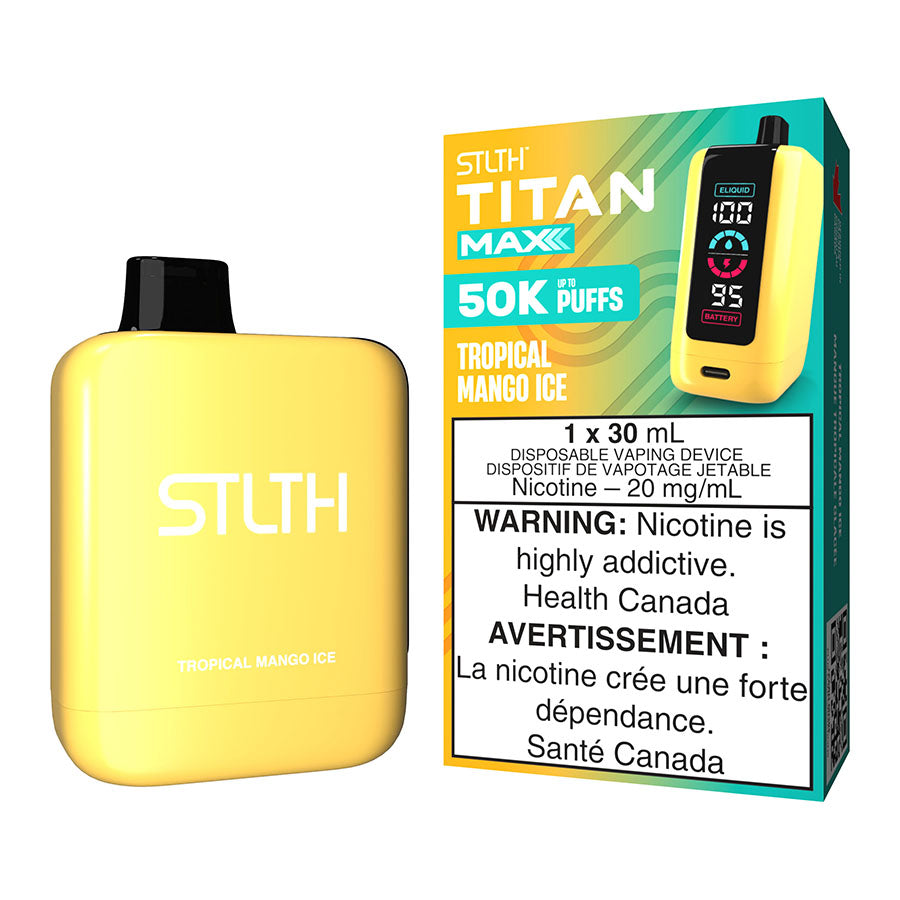 STLTH Titan Max Disposable Vape Device - Tropical Mango Ice 30ml | Free Shipping $75+ NVB Inc. STLTH Titan Max Disposable Vape Device - Tropical Mango Ice 30ml | Free Shipping $75+ NVB Inc.