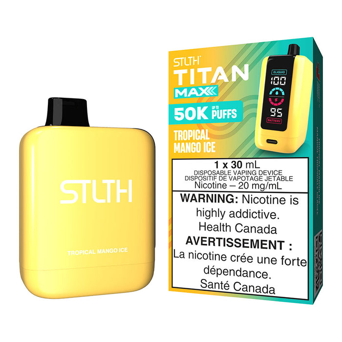 STLTH Titan Max Disposable Vape Device - Tropical Mango Ice 30ml | Free Shipping $75+ NVB Inc. STLTH Titan Max Disposable Vape Device - Tropical Mango Ice 30ml | Free Shipping $75+ NVB Inc.