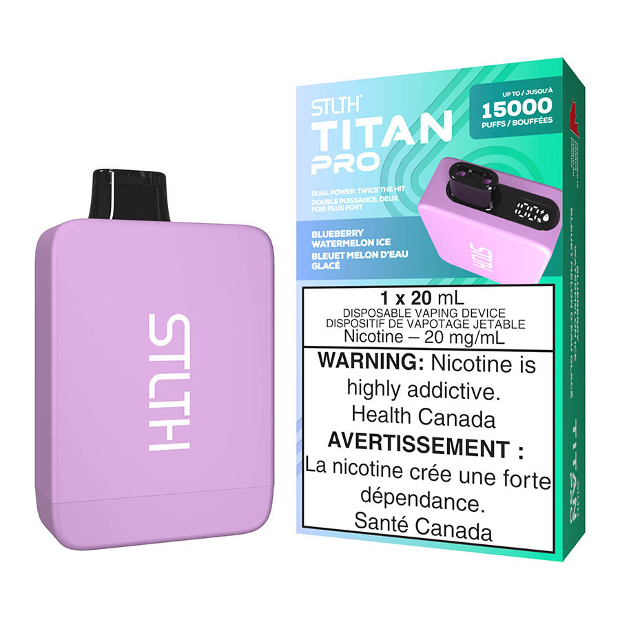 STLTH Titan Pro Disposable Vape Device - Blueberry Watermelon Ice 20ml | Free Shipping $75+ NVB Inc. STLTH Titan Pro Disposable Vape Device - Blueberry Watermelon Ice 20ml | Free Shipping $75+ NVB Inc.