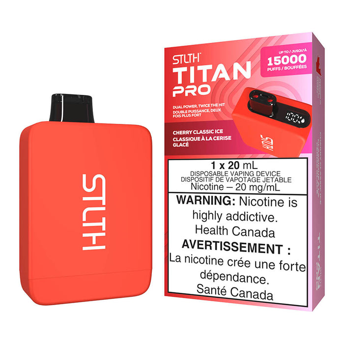 STLTH Titan Pro Disposable Vape Device - Cherry Classic Ice 20ml | Free Shipping $75+ NVB Inc. STLTH Titan Pro Disposable Vape Device - Cherry Classic Ice 20ml | Free Shipping $75+ NVB Inc.