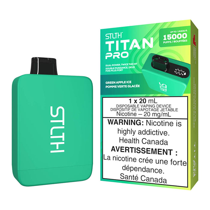 STLTH Titan Pro Disposable Vape Device - Green Apple Ice