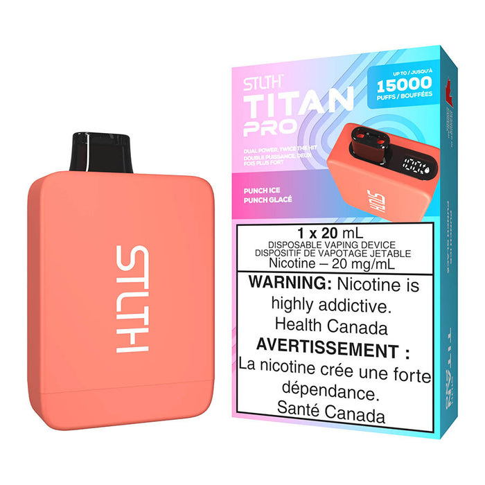 STLTH Titan Pro Disposable Vape Device - Punch Ice 20ml | Free Shipping $75+ NVB Inc. STLTH Titan Pro Disposable Vape Device - Punch Ice 20ml | Free Shipping $75+ NVB Inc.