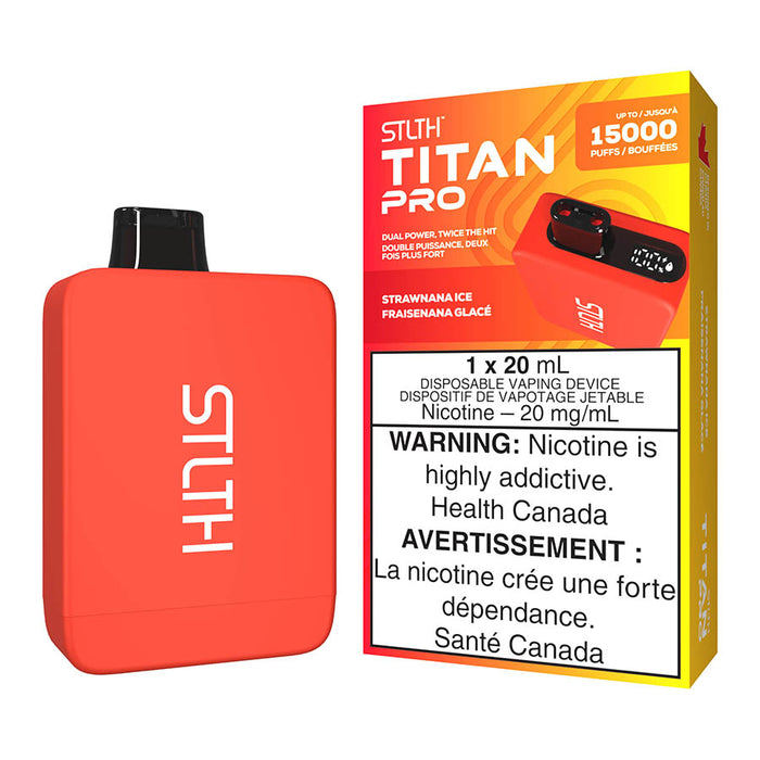 STLTH Titan Pro Disposable Vape Device - Strawnana Ice 20ml | Free Shipping $75+ NVB Inc. STLTH Titan Pro Disposable Vape Device - Strawnana Ice 20ml | Free Shipping $75+ NVB Inc.