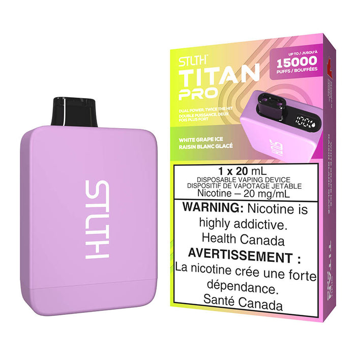 STLTH Titan Pro Disposable Vape Device - White Grape Ice