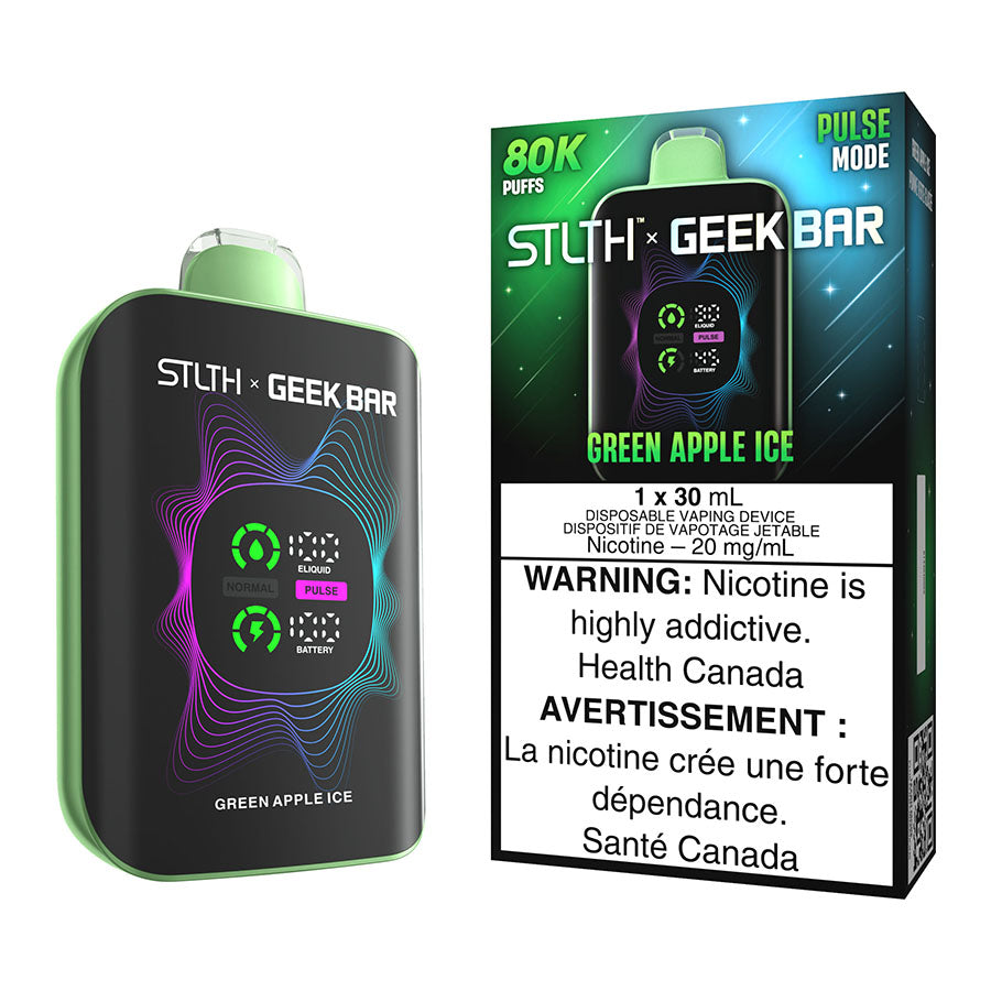 STLTH X Geek Bar Disposable Vape Device - Green Apple Ice 30ml | Free Shipping $75+ NVB Inc. STLTH X Geek Bar Disposable Vape Device - Green Apple Ice 30ml | Free Shipping $75+ NVB Inc.