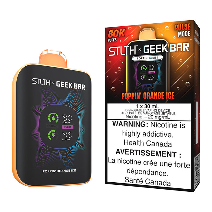STLTH X Geek Bar Disposable Vape Device - Poppin' Orange Ice 30ml
