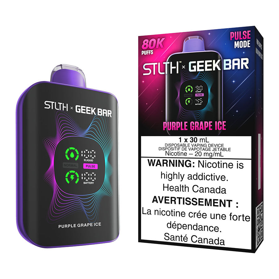 STLTH X Geek Bar Disposable Vape Device - Purple Grape Ice 30ml | Free Shipping $75+ NVB Inc. STLTH X Geek Bar Disposable Vape Device - Purple Grape Ice 30ml | Free Shipping $75+ NVB Inc.