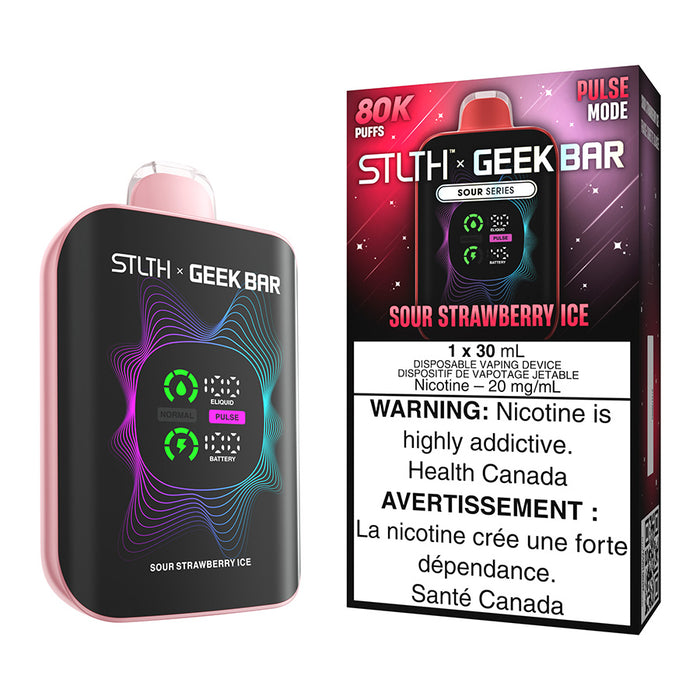 STLTH X Geek Bar Disposable Vape Device - Sour Strawberry Ice 30ml