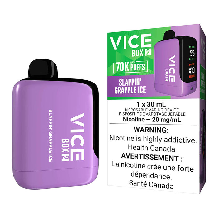Vice Box 2 Disposable Vape Device - Slappin' Grapple Ice 30ml | Free Shipping $75+ NVB Inc. Vice Box 2 Disposable Vape Device - Slappin' Grapple Ice 30ml | Free Shipping $75+ NVB Inc.