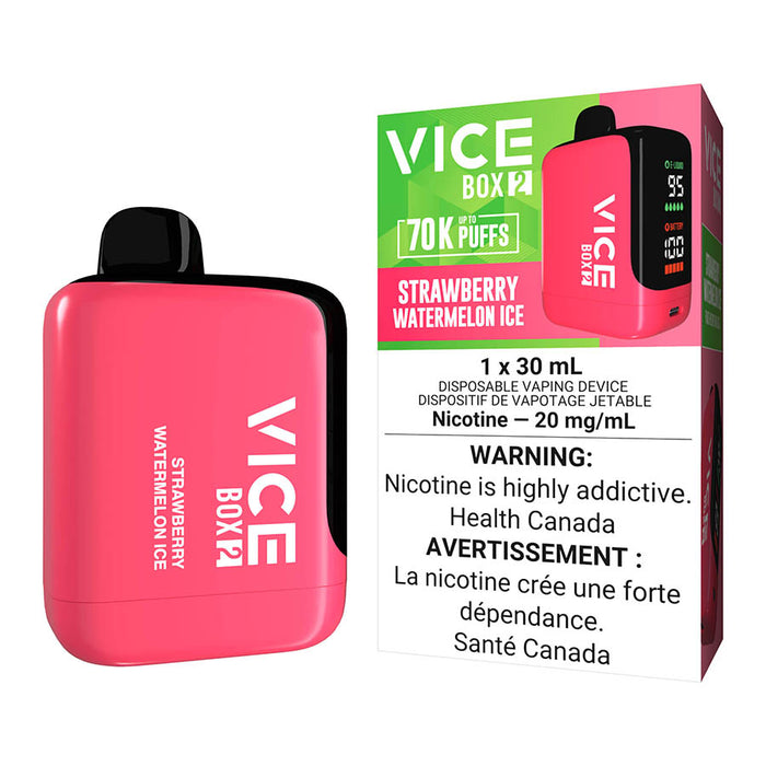 Vice Box 2 Disposable Vape Device - Strawberry Watermelon Ice 30ml | Free Shipping $75+ NVB Inc. Vice Box 2 Disposable Vape Device - Strawberry Watermelon Ice 30ml | Free Shipping $75+ NVB Inc.
