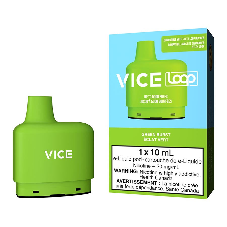 Vice Loop Disposable Vape Pod Pack Green Burst Free Shipping 75