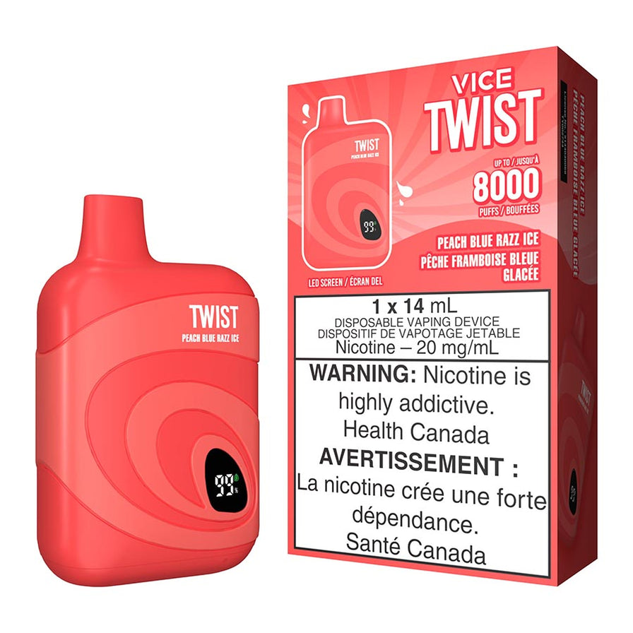 Vice Twist Disposable Vape Device Peach Blue Razz Ice Free Shipping 75+