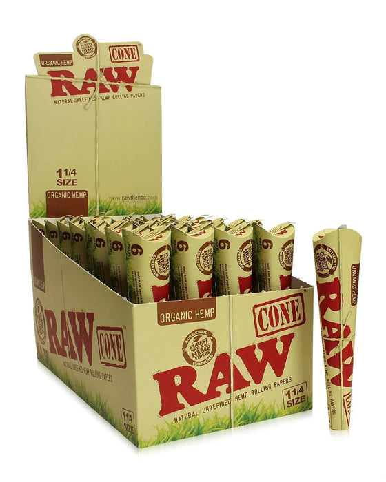 RAW Pre Rolled - Organic Hemp 1¼ Cones - 6/pack