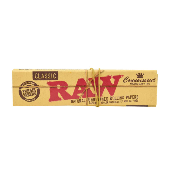 RAW Rolling Papers - Connoisseur King Size Slim w/ Tips