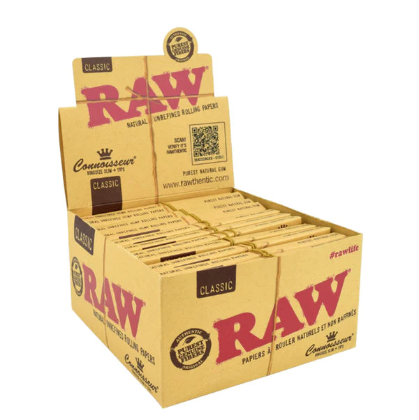 RAW Rolling Papers - Connoisseur King Size Slim w/ Tips