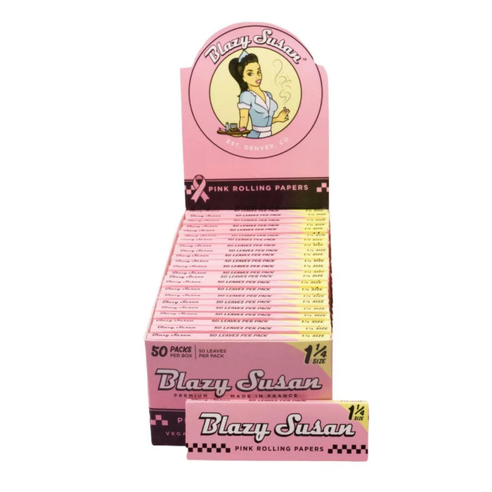 Blazy Susan Rolling Papers - 1¼ Size Pink
