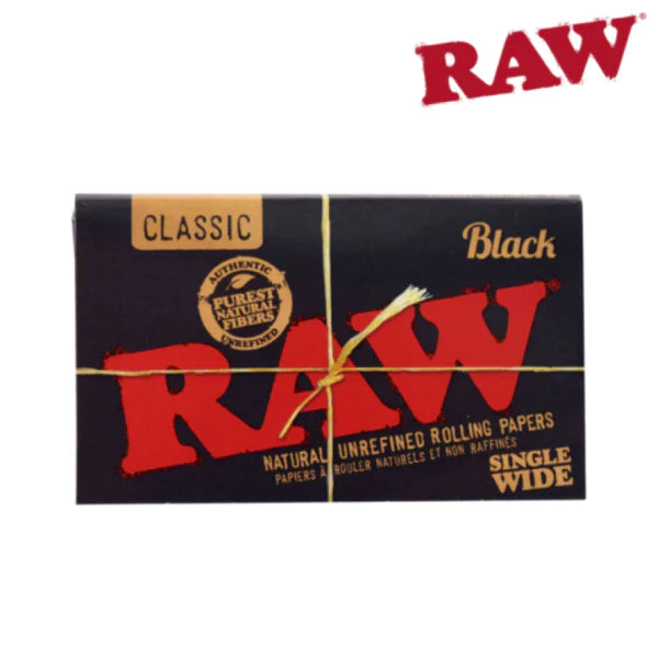 RAW Rolling Papers - Black Single Wide Double Window