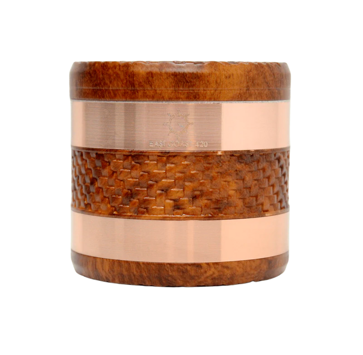 EC420 Weaving Wood Style 63mm 4 Piece Grinder - Orange/Copper