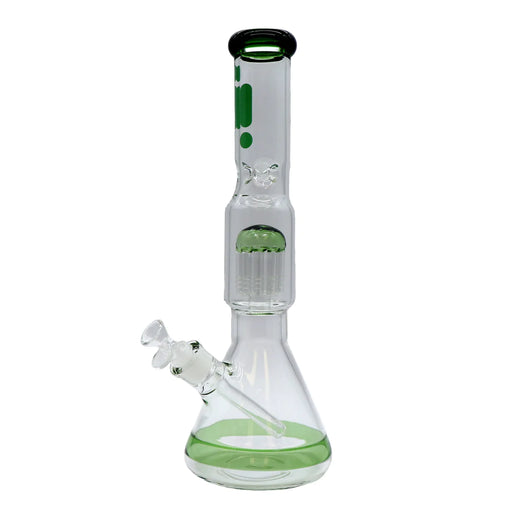 16" Infyniti 7mm 8 Arm Tree Perc Bong Green