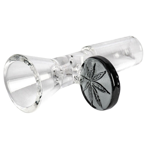 14mm Male Red Eye Glass Cone Pull-Out w/ Leaf Handle Bowl Smoke