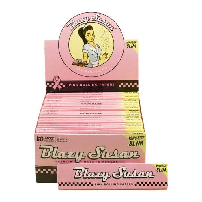 Blazy Susan Rolling Papers - King Size Slim Pink